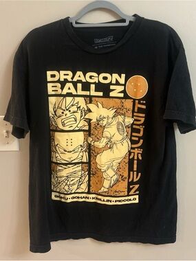 DRAGON BALL Z DBZ Goku Krillin Piccolo Gohan T-Shirt Men’s SIZE LARGE BLACK .
